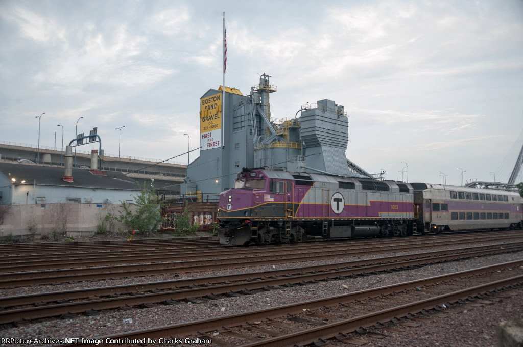 MBTA 1053 Infront of sand & gravel